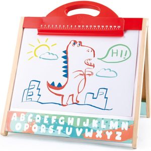 Store & Go Easel Folding Double-Sided Tabletop Blackboard & Whiteboard