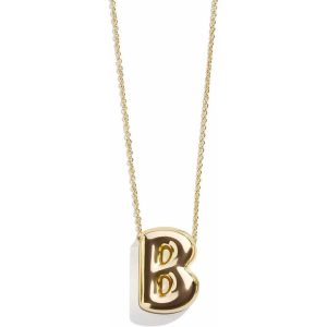 Gold Bubble Initial Necklace - B