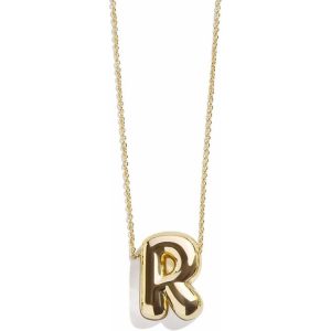 Gold Bubble Initial Necklace - R