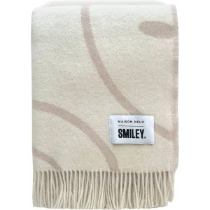 Smiley Blanket - White/Grey