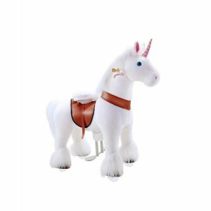 White Model U Ride-On Unicorn - 3-4 Years