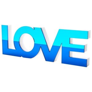 Shelf Decor "LOVE" - Mirrored Blue