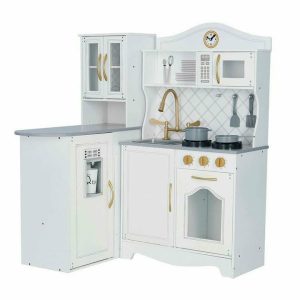 Little Chef Upper East Retro Play Kitchen - White / Gold