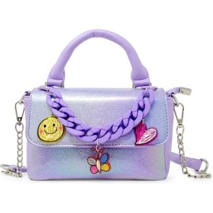 Shiny Baguette Jumbo Chain Bag - Purple